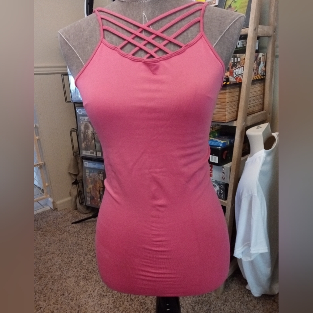 Pink spaghetti strap
